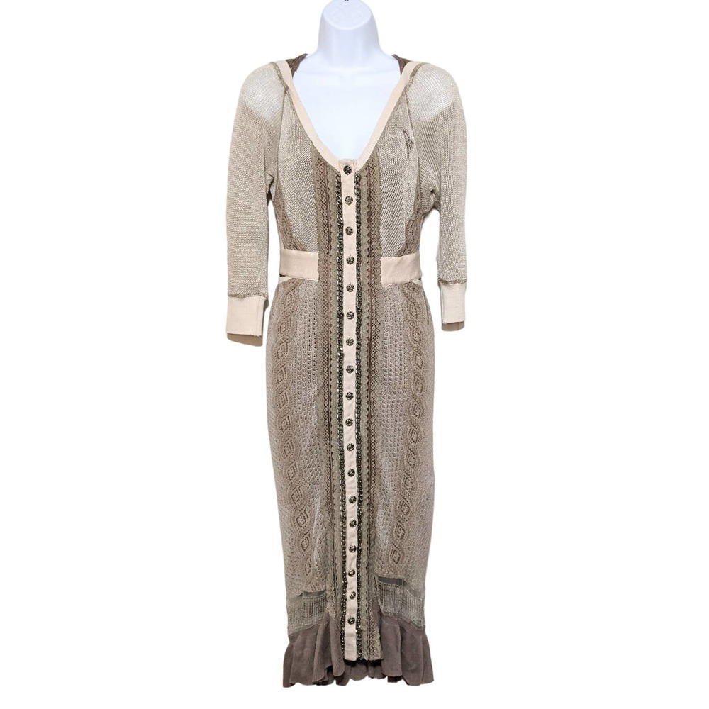 Byron Lars for Anthropologie Womens Crochet Lace Column Dress Size 0